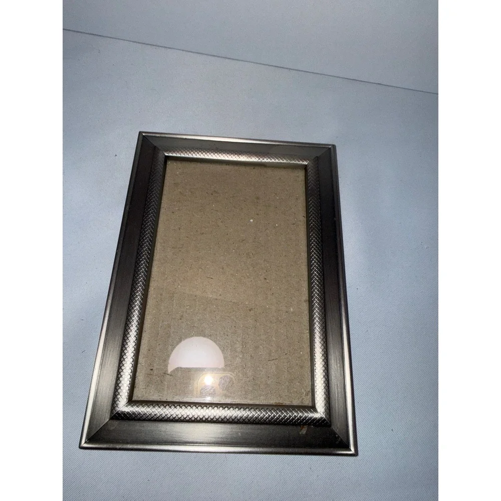 Malden Silver Metal Picture Frame Textured Border Tabletop 5x7 Inch